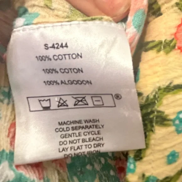 Myra Bag Floral Top off shoulder bell sleeve boho XL India boho - Picture 6 of 10